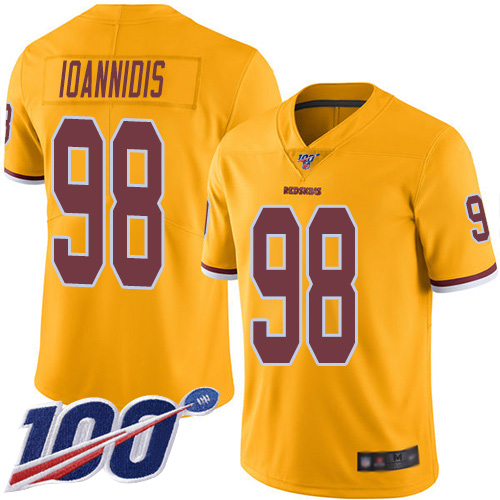Washington Redskins Limited Gold Men Matt Ioannidis Jersey NFL Football 98 100th Season Rush Vapor